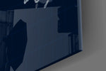 Cartographic blueprint cinematic glass wall art in tech-firm office