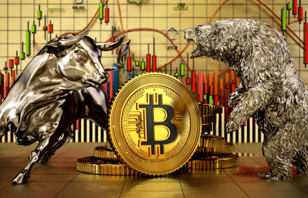 Bitcoin Boğa ve Ayı Cam Tablo