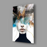 Editorial couture muse glass wall art in fashion-atelier entry