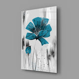 Teal Bloom on Gray Cam Tablo