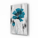 Teal Bloom on Gray Cam Tablo