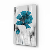 Teal Bloom on Gray Cam Tablo