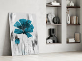 Teal Bloom on Gray Cam Tablo