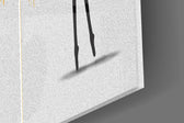 Ballet triptych cinematic glass wall art over linen sofa in glamorous lounge