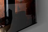 Cellar-editorial wine cinematic glass wall art in man-cave dining nook
