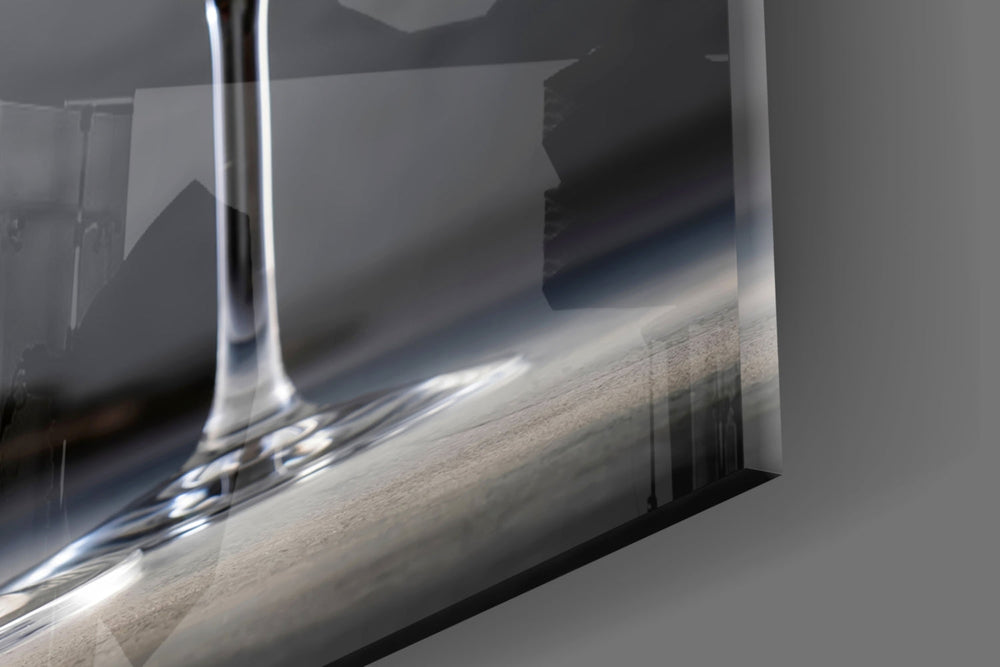 Cellar-editorial flight cinematic glass wall art over hall console in dining room