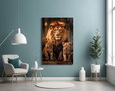 Sepia savannah cinematic glass wall art in private library reading nook