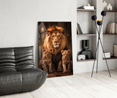 Wildlife portrait cinematic glass wall art in heritage stairwell