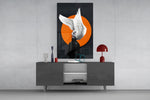Thought-takes-flight cinematic glass wall art in light-filled atelier