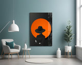 Noir minimalist cinematic glass wall art in luxe walk-in closet