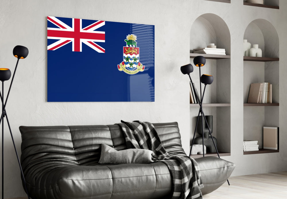 Cayman Adaları Bayrağı Cam Tablo