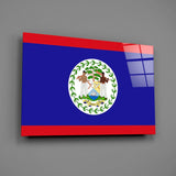 Belize Bayrağı Cam Tablo.