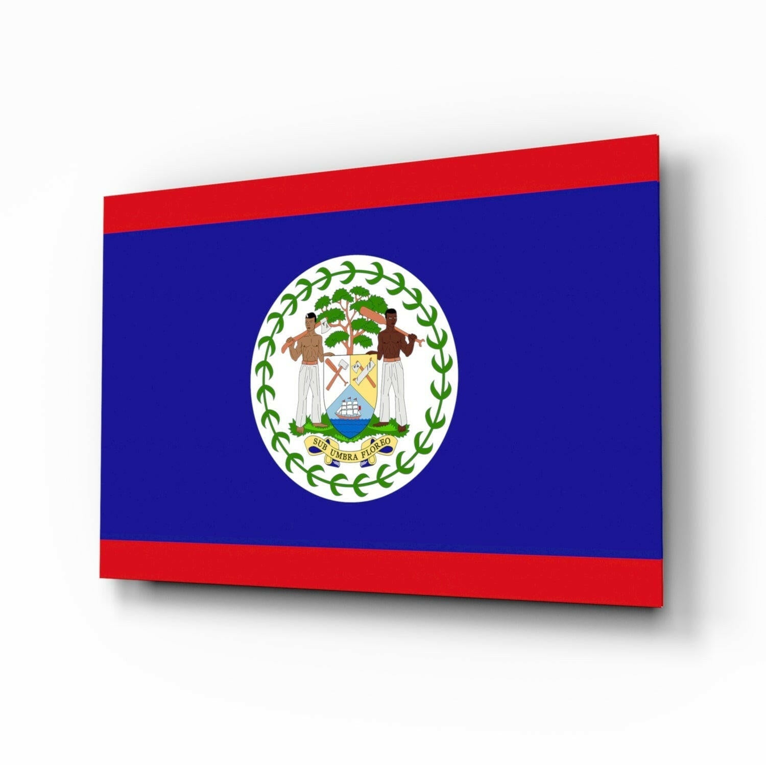 Belize Bayrağı Cam Tablo.