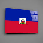 Haiti bayrağı Cam Tablo