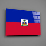Haiti Bayrağı Cam Tablo.