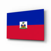 Haiti bayrağı Cam Tablo