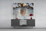 Concept-art cinematic glass wall art in heritage stairwell