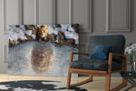 Wildlife destiny cinematic glass wall art in private library reading nook