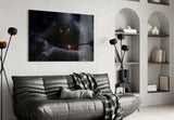 Marvel-comic cinematic glass wall art in comic-book studio