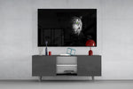 Bengal portrait cinematic glass wall art in masculine-luxe study