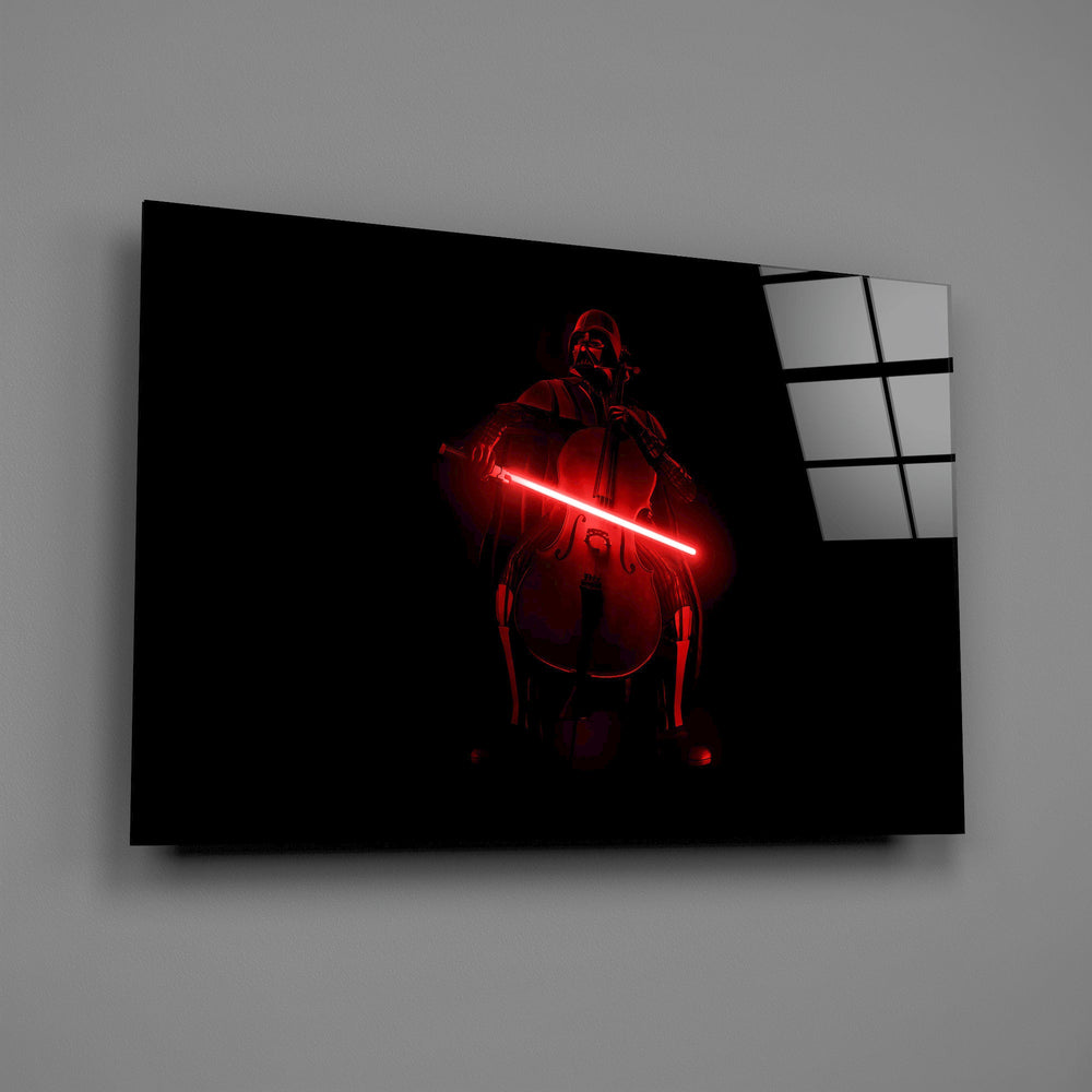 Star-Wars musician cinematic glass wall art in teen Star-Wars-fan bedroom
