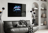Studio-Ghibli style cinematic glass wall art in creative studio