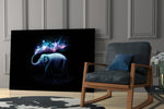 Cosmic stardust cinematic glass wall art in heritage stairwell