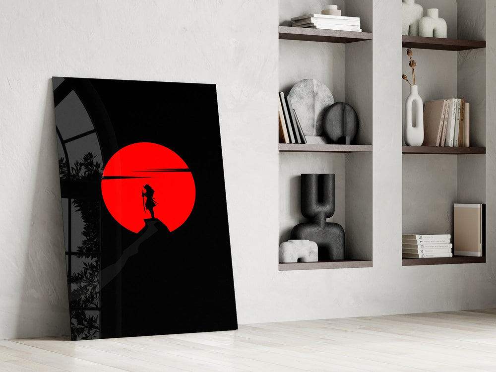 Kurosawa-poster cinematic glass wall art in private library reading nook