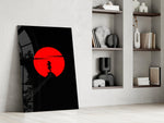 Kurosawa-poster cinematic glass wall art in private library reading nook