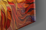 Sunburst-mane lion cinematic glass wall art in private library