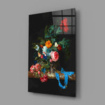Van Aelst floral cinematic glass wall art in luxury restaurant entry