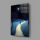 Folkloric night journey cinematic glass wall art in coaching reception