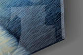 Lone-figure-on-path cinematic glass wall art in child's adventure bedroom