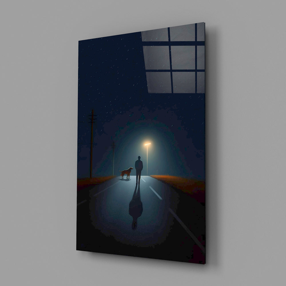 Cinematic noir illustration cinematic glass wall art in writer's-retreat study