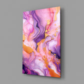 Fluid-art feminine luxe cinematic glass wall art in walk-in closet
