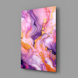 Fluid-art feminine luxe cinematic glass wall art in walk-in closet
