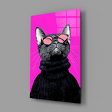 Pop fashion editorial cinematic glass wall art in creative-agency reception
