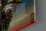 Tree-branch muse cinematic glass wall art in boutique-hotel suite