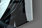 Three black cats muse cinematic glass wall art in creative-agency reception