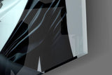Three black cats muse cinematic glass wall art in creative-agency reception