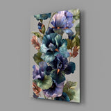 Botanical floral cinematic glass wall art in feminine-luxe walk-in closet