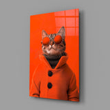 Anthropomorphic fashion cinematic glass wall art in creative-agency reception