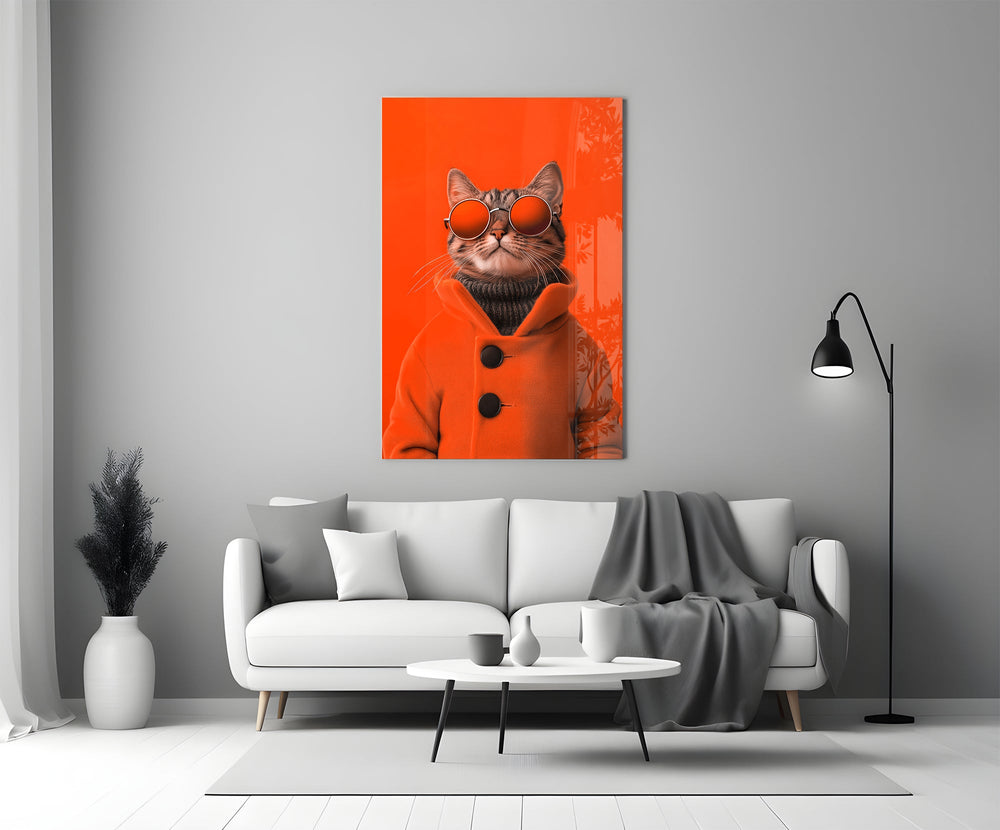 Streetwear illustration cinematic glass wall art in heritage stairwell