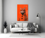 Streetwear illustration cinematic glass wall art in heritage stairwell