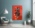 Streetwear-boutique cinematic glass wall art in retail entry
