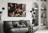 Tommy Shelby cinematic glass wall art in masculine-luxe study