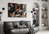 Tommy Shelby cinematic glass wall art in masculine-luxe study