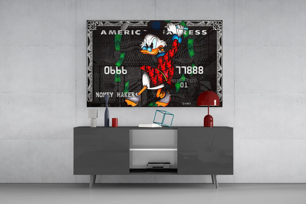 Cartoon-luxury cinematic glass wall art in entertainment den