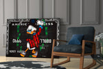 Black-card pop cinematic glass wall art in private library reading nook