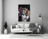 Designer Collection cinematic glass wall art in heritage stairwell